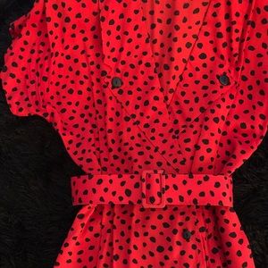Vintage Red Button Up Dress Size 9/10